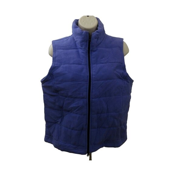 NWT 90's Willi Smith Womens Vest Sz Medium Lilac Quilted 2-Way Zip Front Casual - Picture 1 of 9